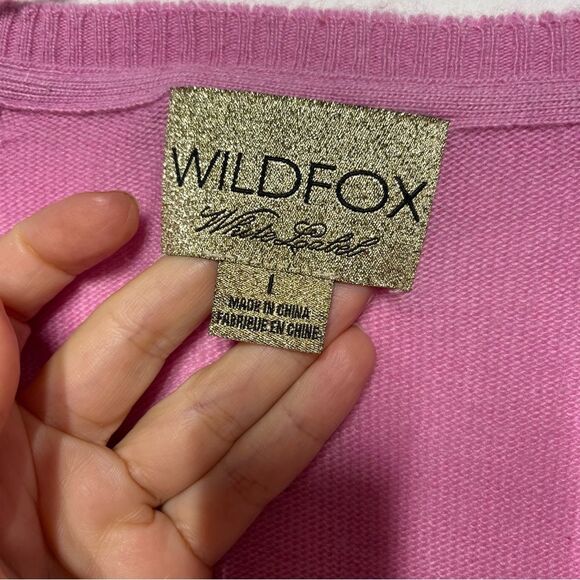 WildFox White Label Angora Blend V Neck Romantic Pink Sweater L - Picture 6 of 11